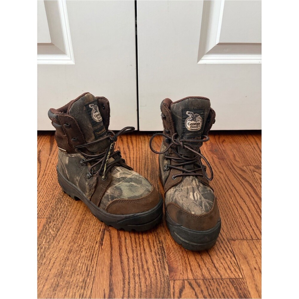 Georgia Boot Kids' Brown Camo Waterproof Hiking Boots Size 1